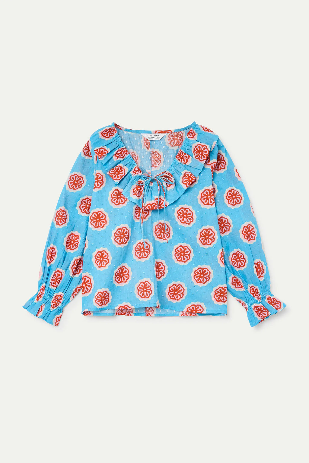 Top playero con estampado Red bloom flowers