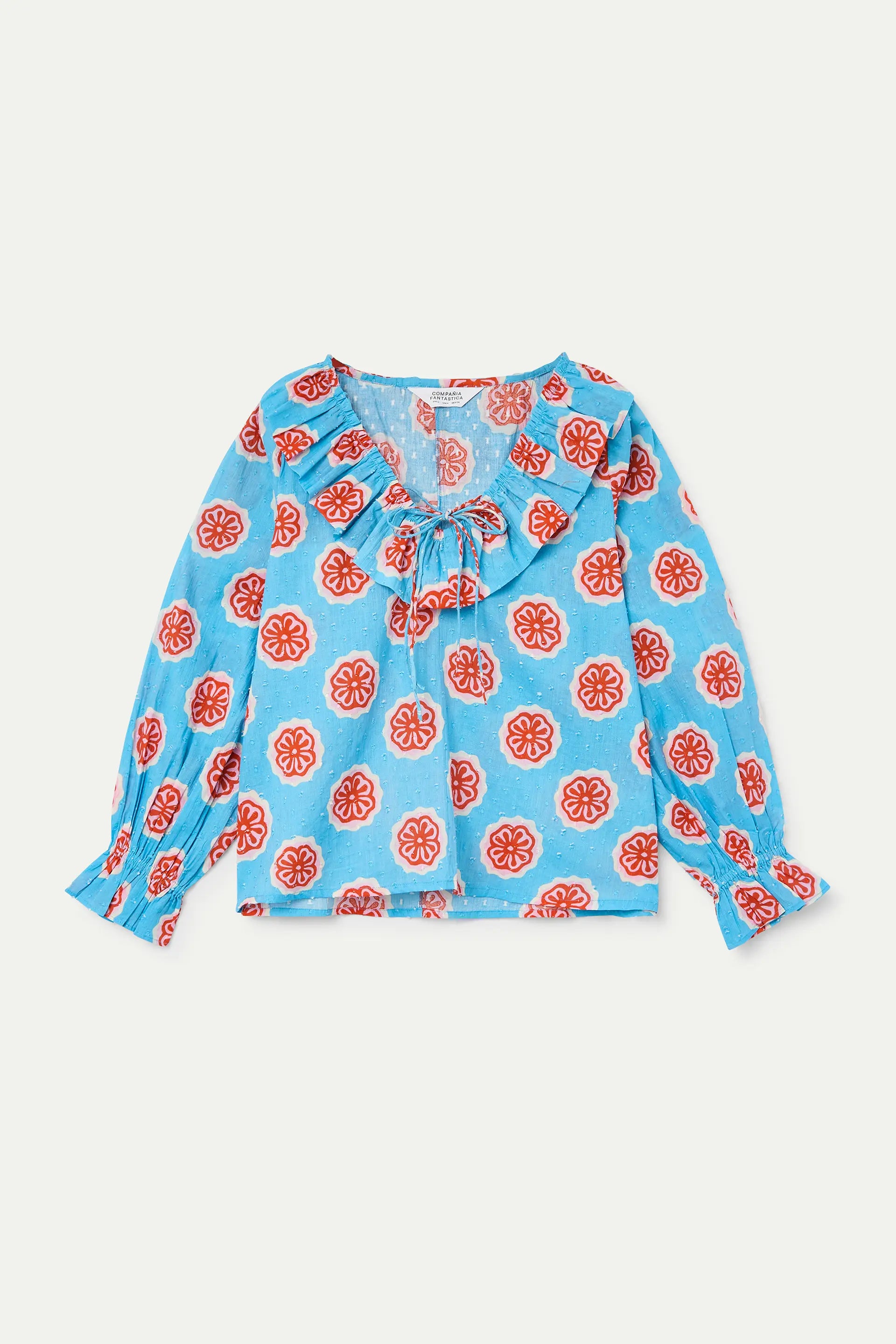 Top playero con estampado Red bloom flowers