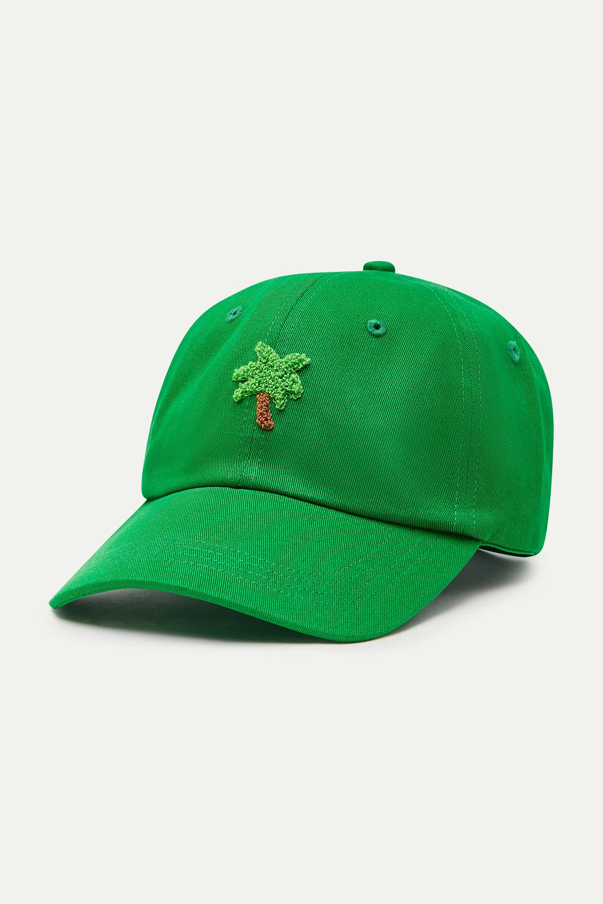 Gorra verde  con bordado de palmera