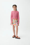 Jersey punto rosa manga larga de niña