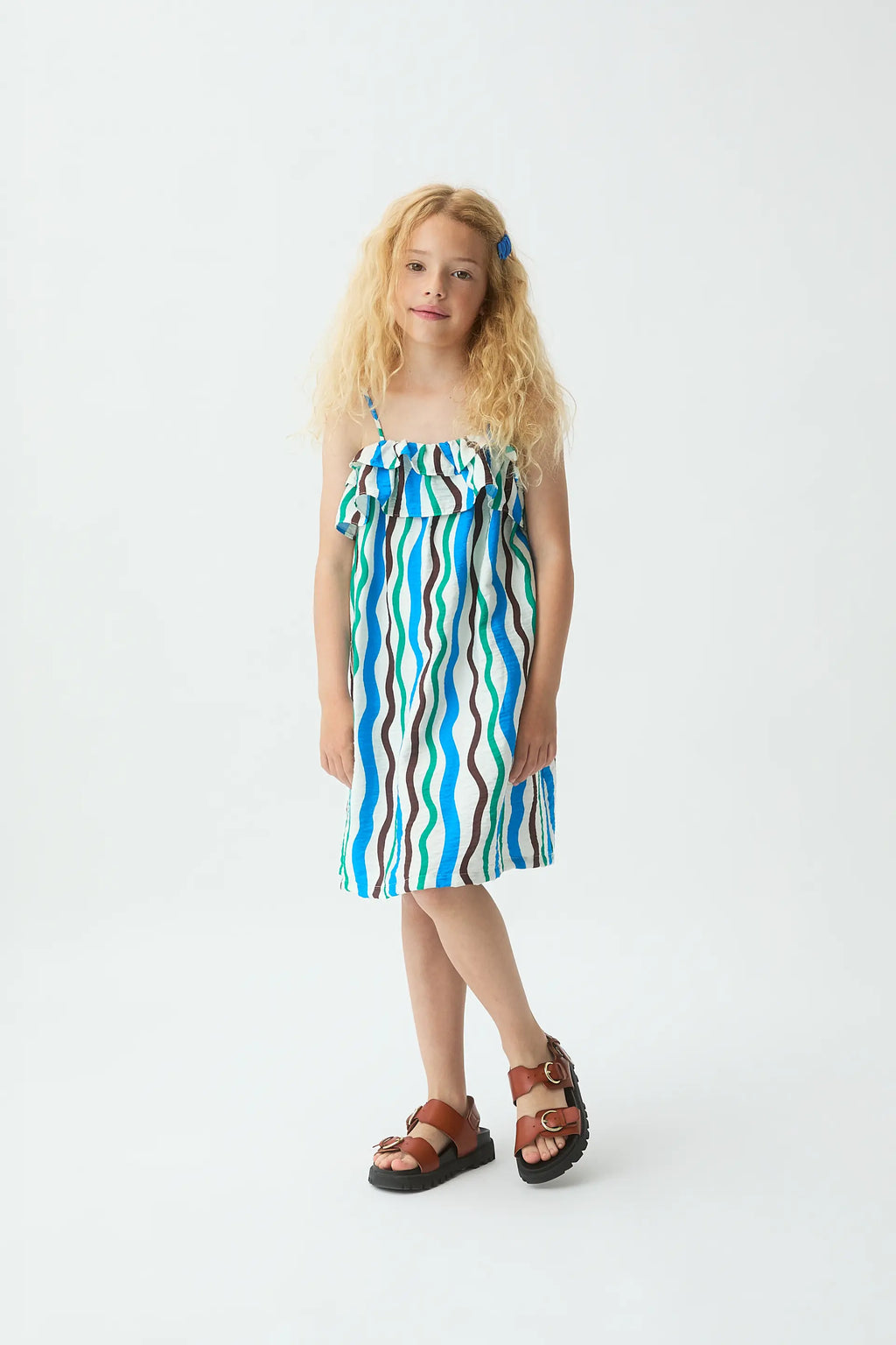 Vestido corto de ni?a con estampado Sea & Mountain