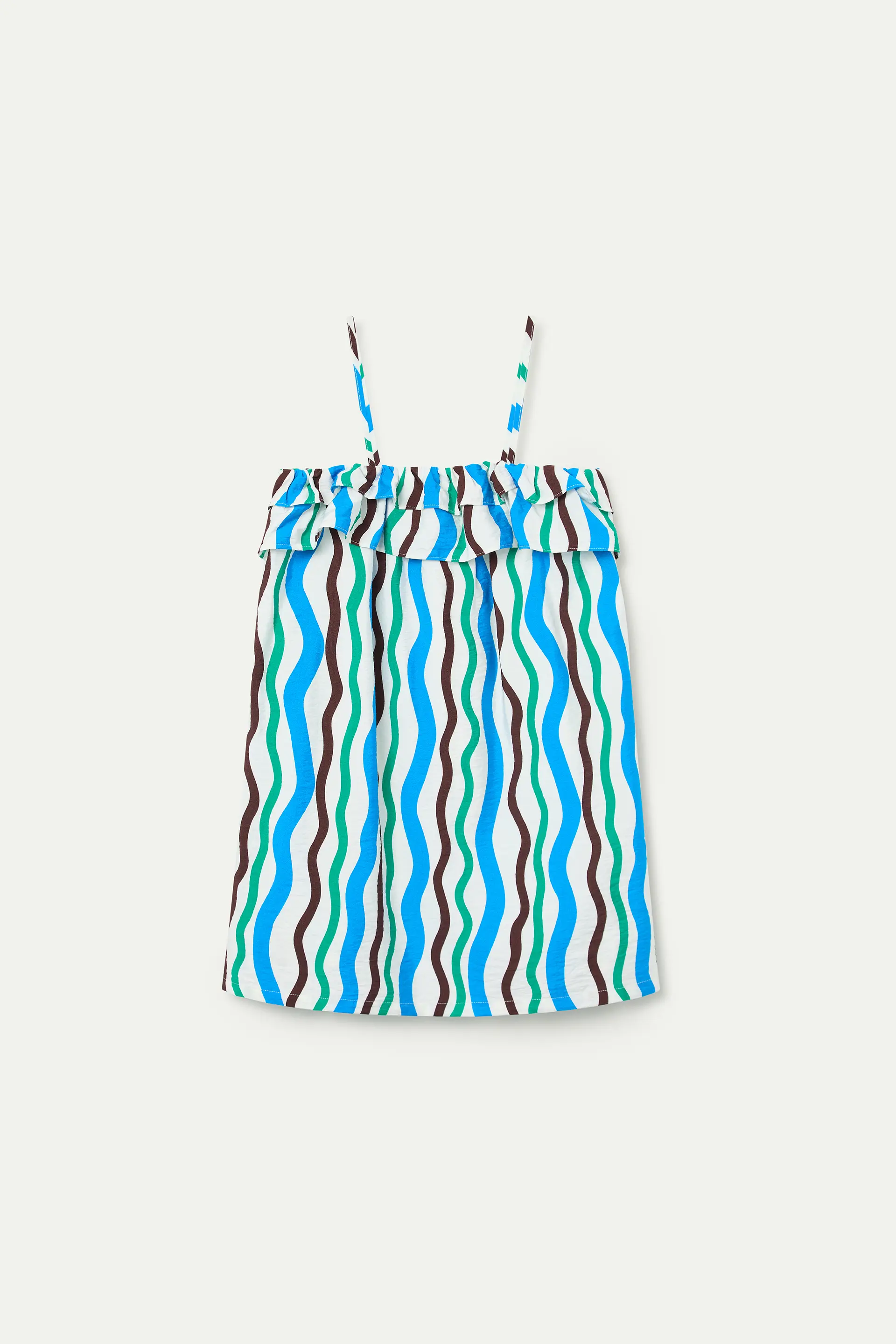 Vestido corto de ni?a con estampado Sea & Mountain