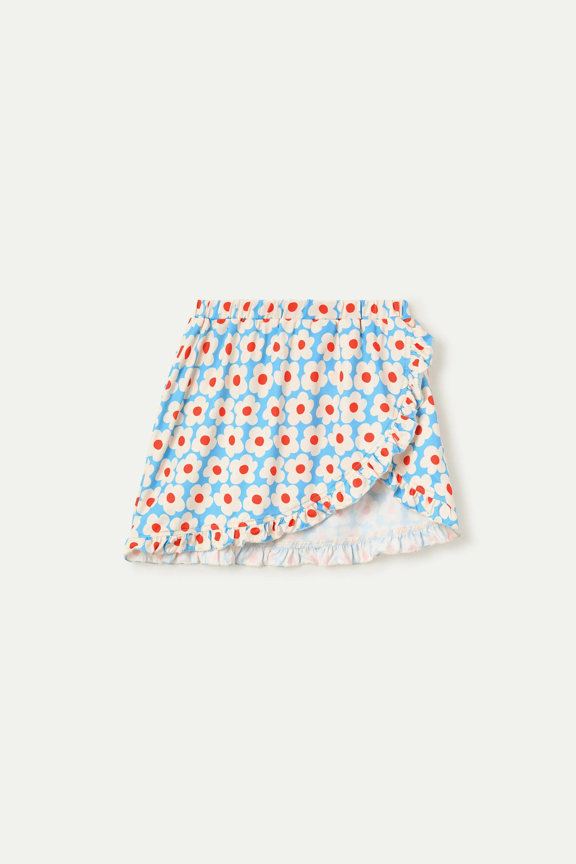 Falda corta pareo de ni?a con estampado Popcorn