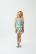 Falda corta pareo de ni?a con estampado Olive Flower Green