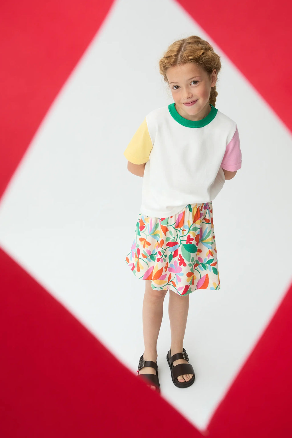 Falda corta de ni?a con estampado Lotto