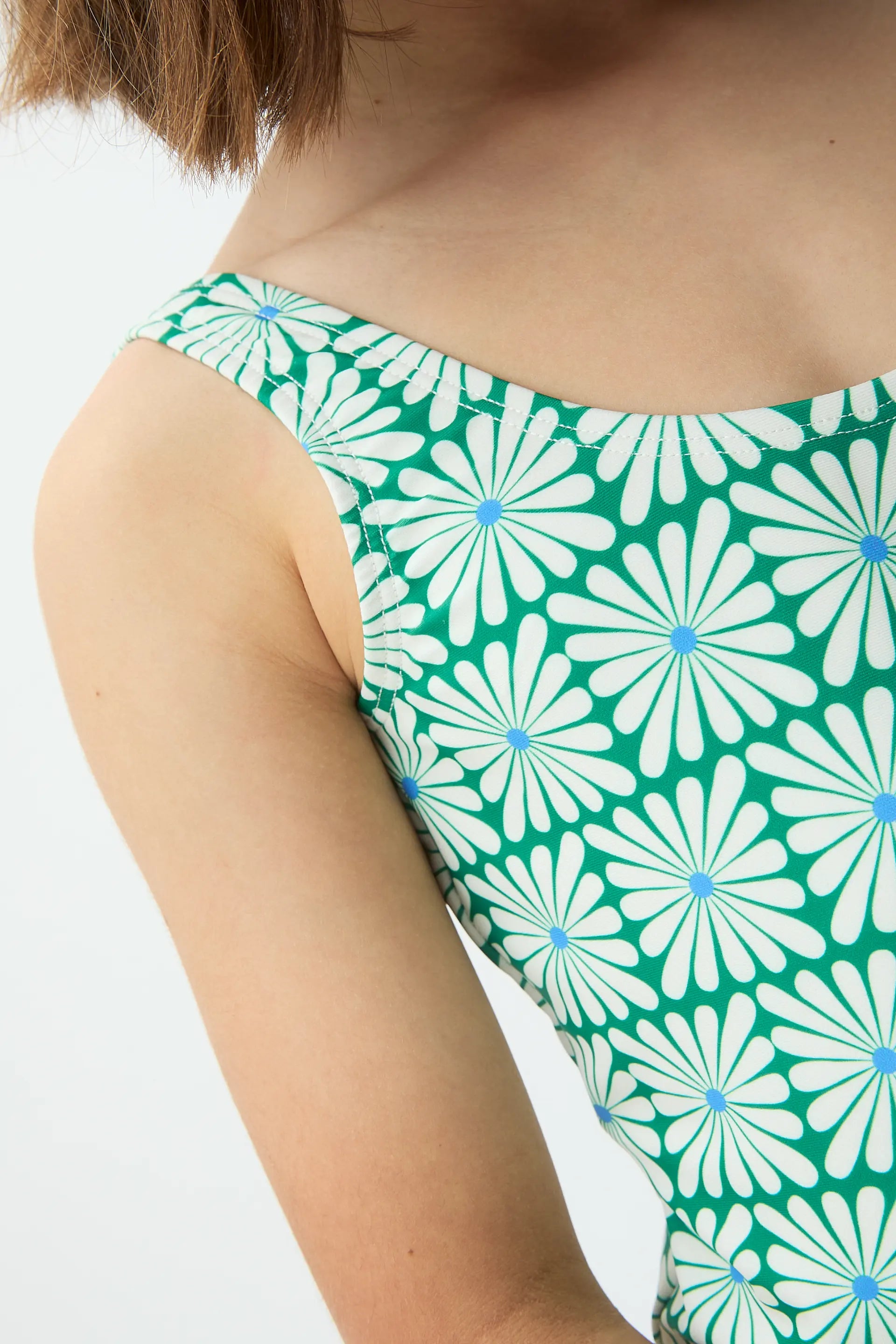 Ba?ador de ni?a con estampado Olive Flower Green