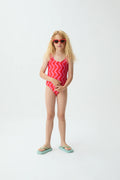 Ba?ador de ni?a con estampado Wave Red & Pink