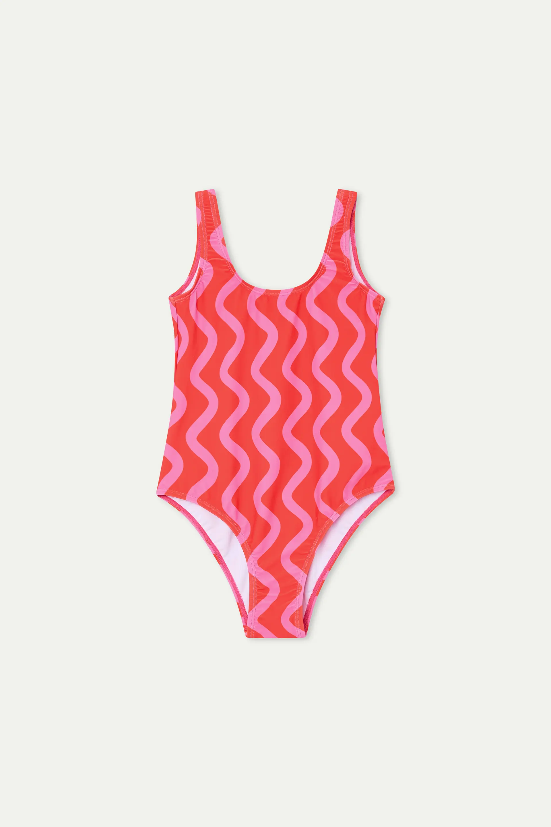 Ba?ador de ni?a con estampado Wave Red & Pink