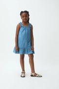 Vestido corto de ni?a 100% algod¨®n Chambray