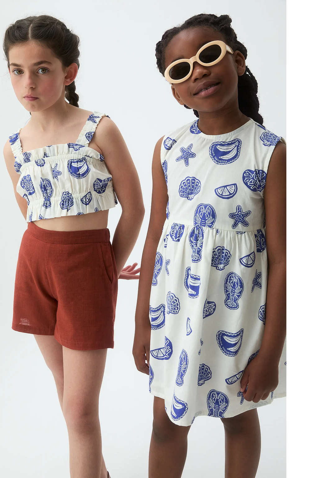 Vestido corto de ni?a 100% algod¨®n estampado Lobster