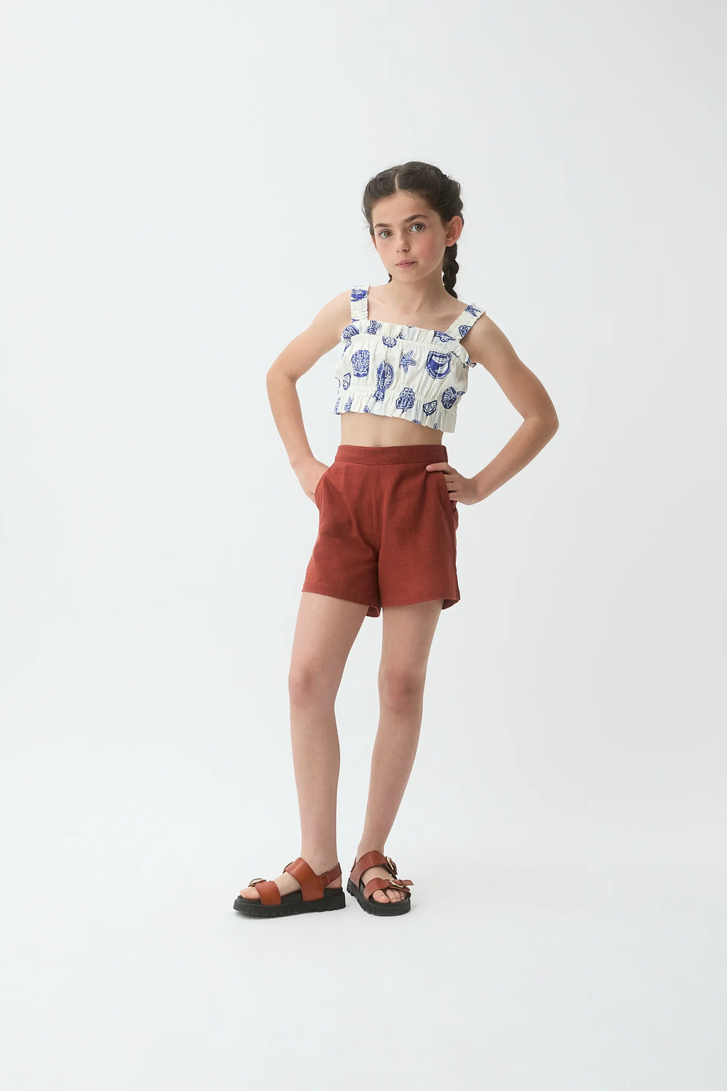 Top de ni?a 100% algod¨®n estampado Lobster