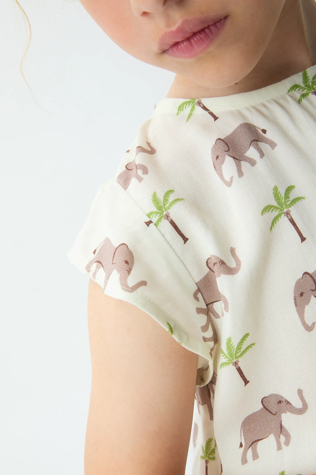 Top de ni?a con estampado de Elefante