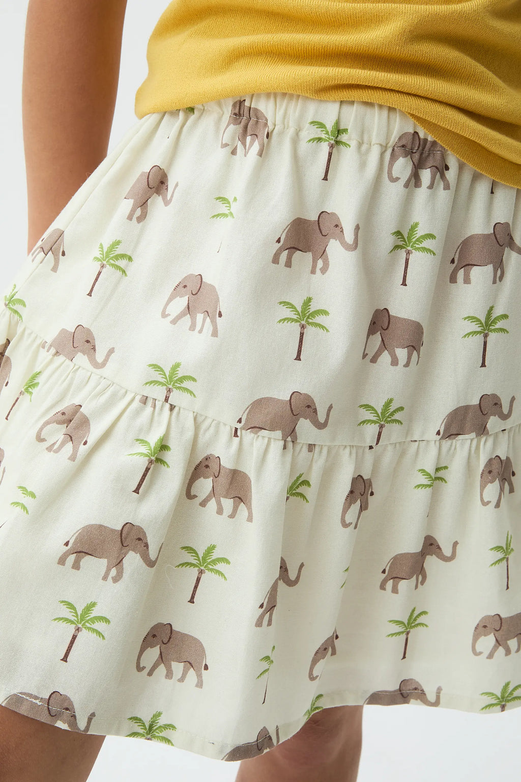 Falda corta de ni?a con estampado de Elefante