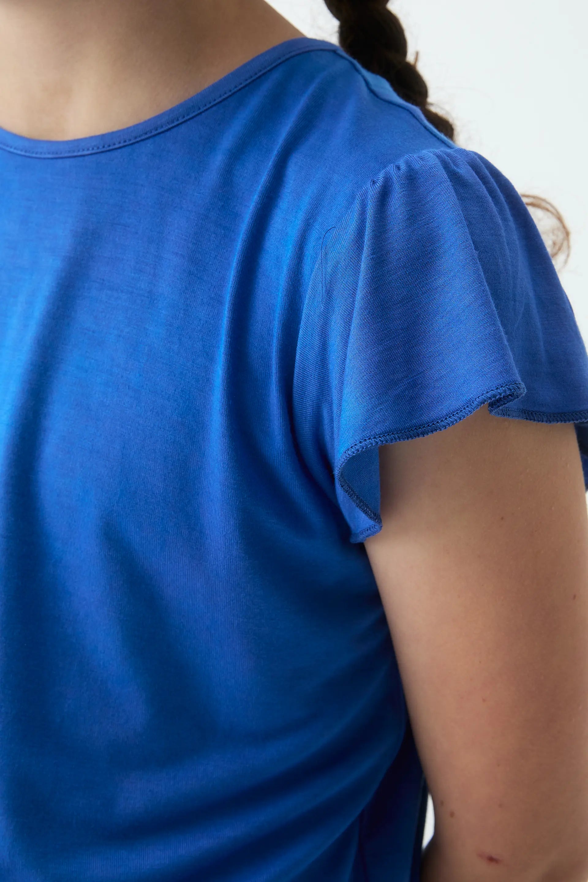 Camiseta de ni?a manga corta azul