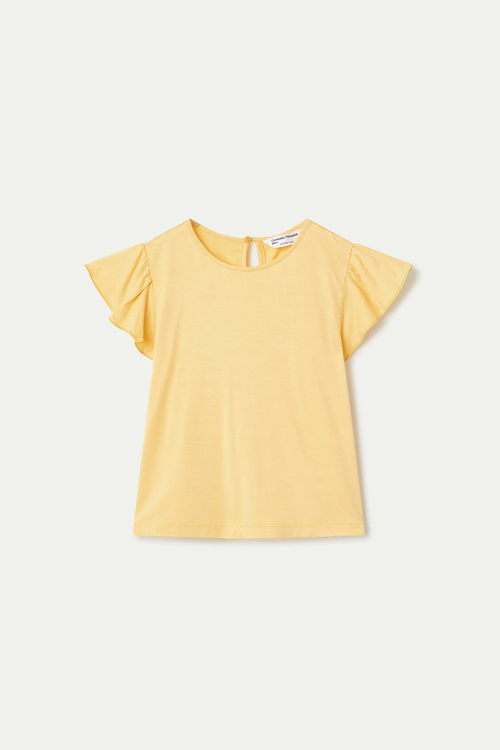 Camiseta de ni?a manga corta amarilla