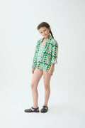Camisa de ni?a con estampado Olive Flower Green