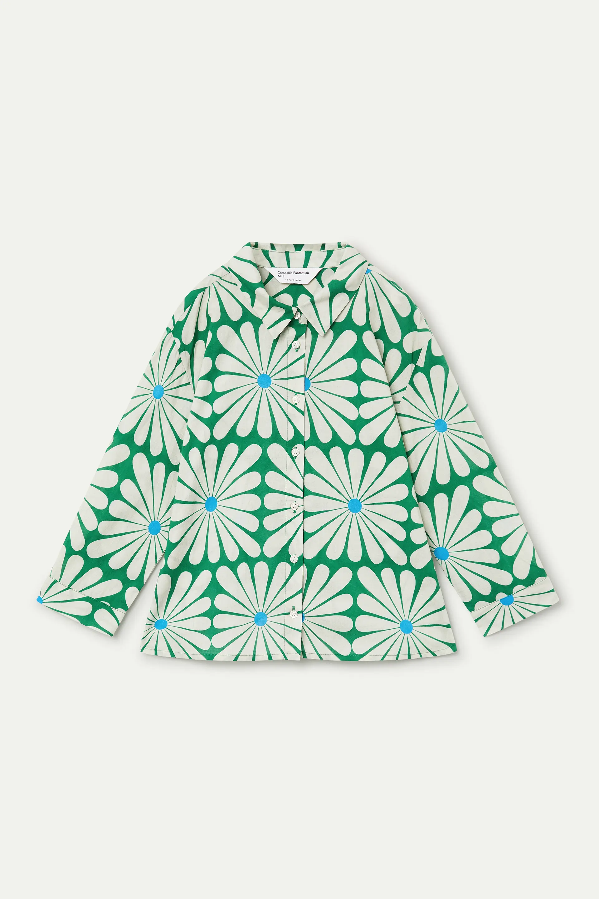 Camisa de ni?a con estampado Olive Flower Green