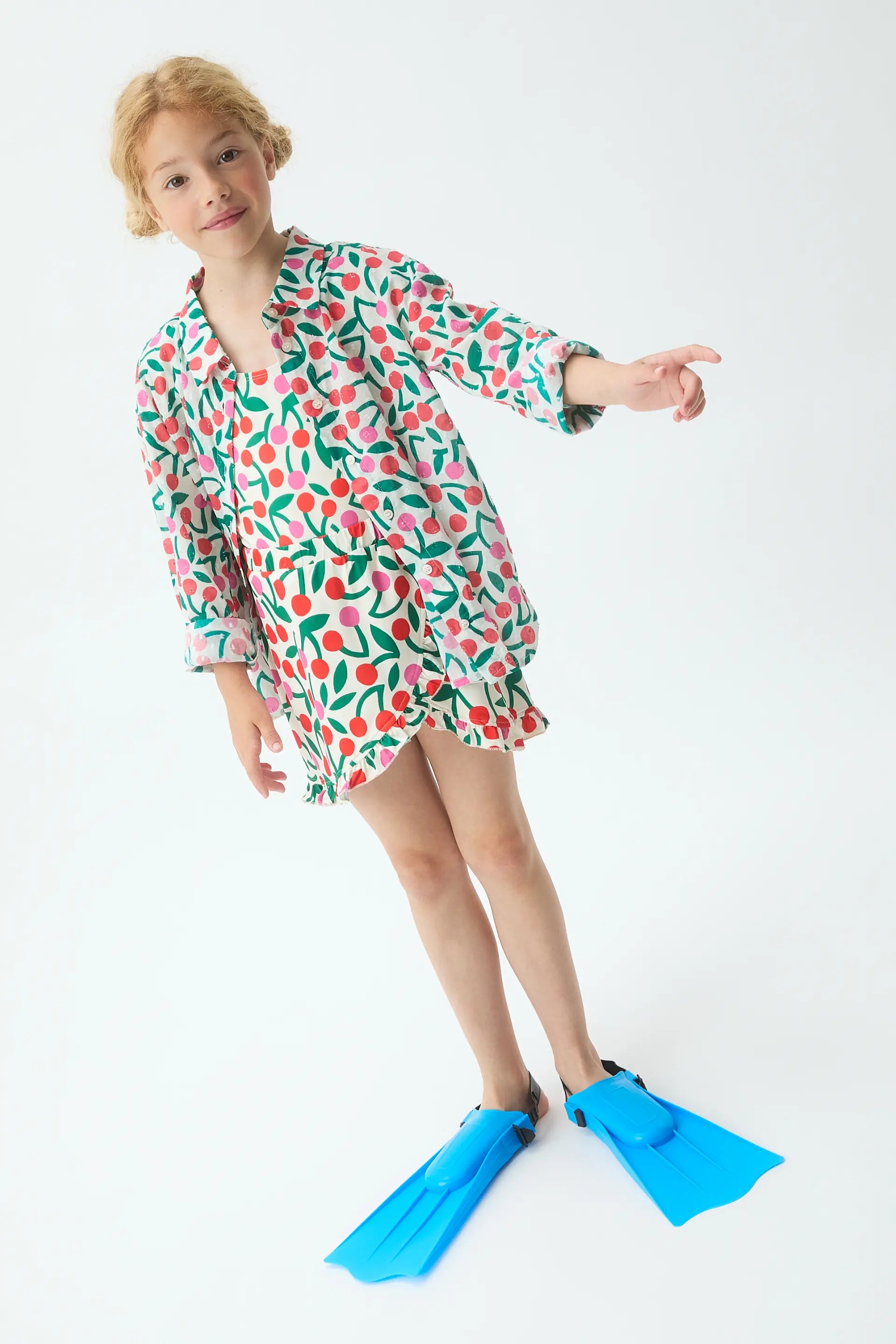 Camisa de ni?a con estampado Guinda