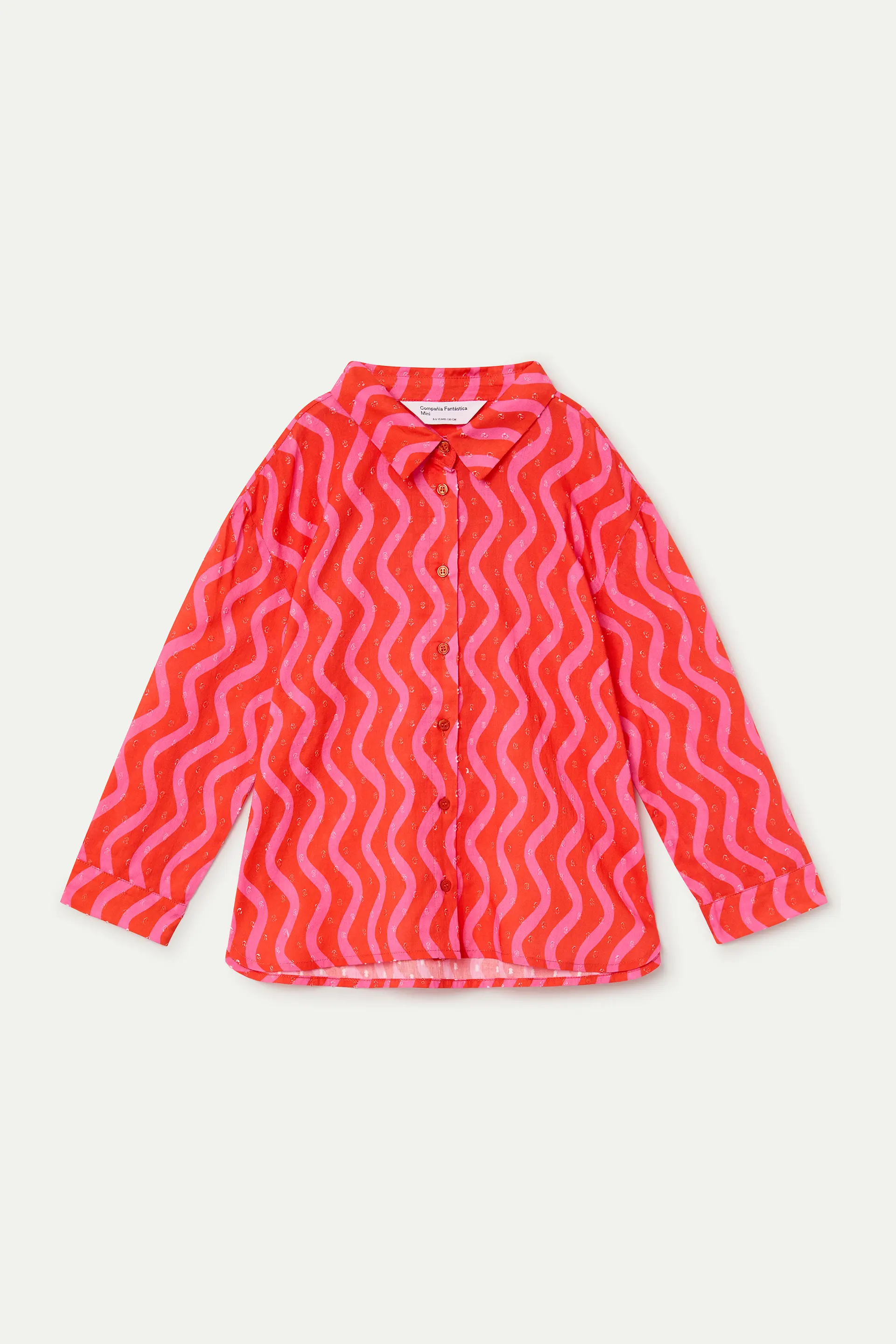 Camisa de ni?a con estampado Wave Red & Pink
