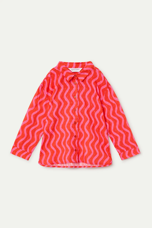 Camisa de ni?a con estampado Wave Red & Pink