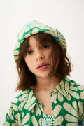 Gorro de ni?a con estampado Olive Flower Green