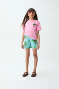 Camiseta de ni?a 100% algod¨®n con parche de palmera
