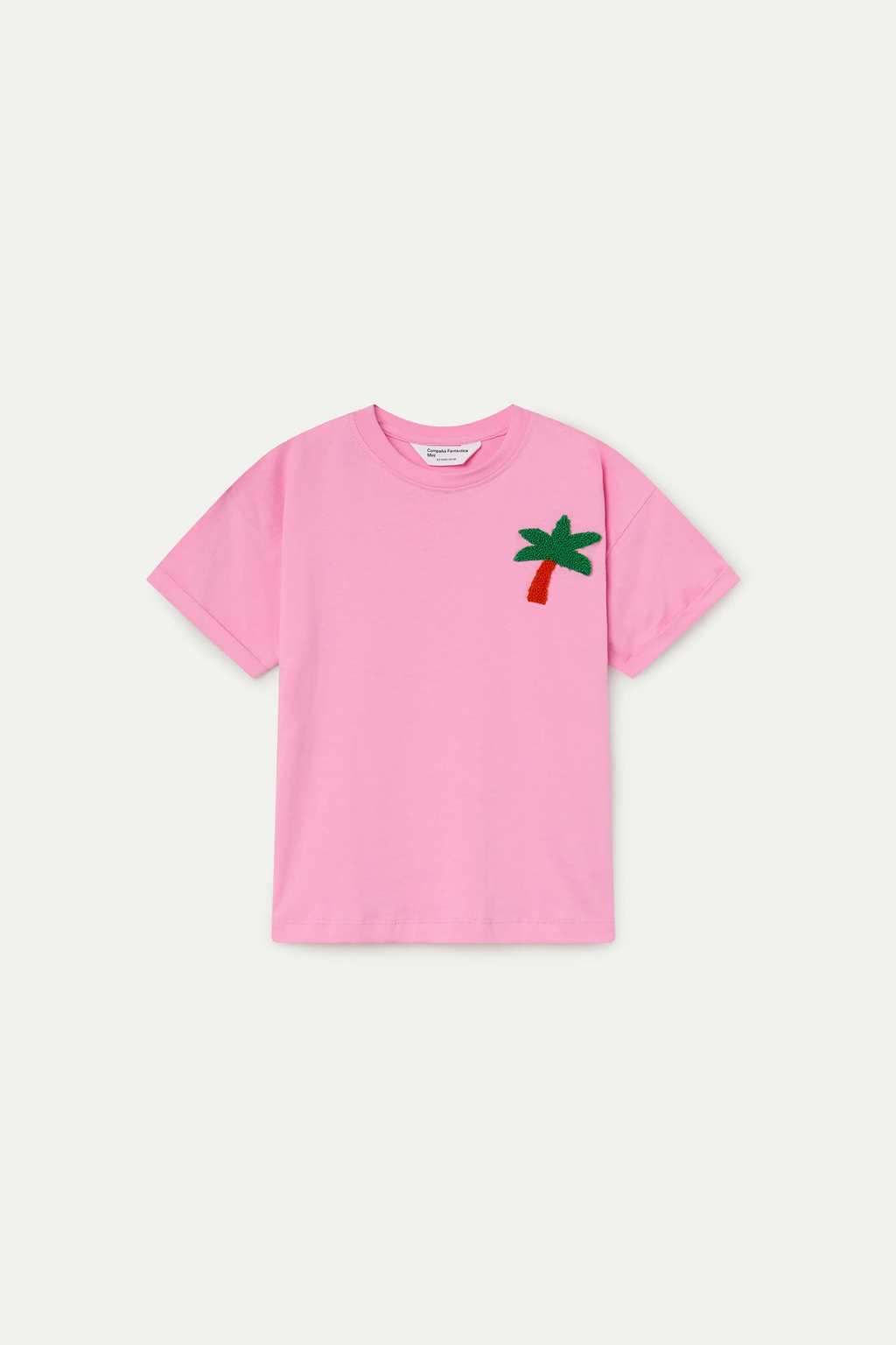 Camiseta de ni?a 100% algod¨®n con parche de palmera