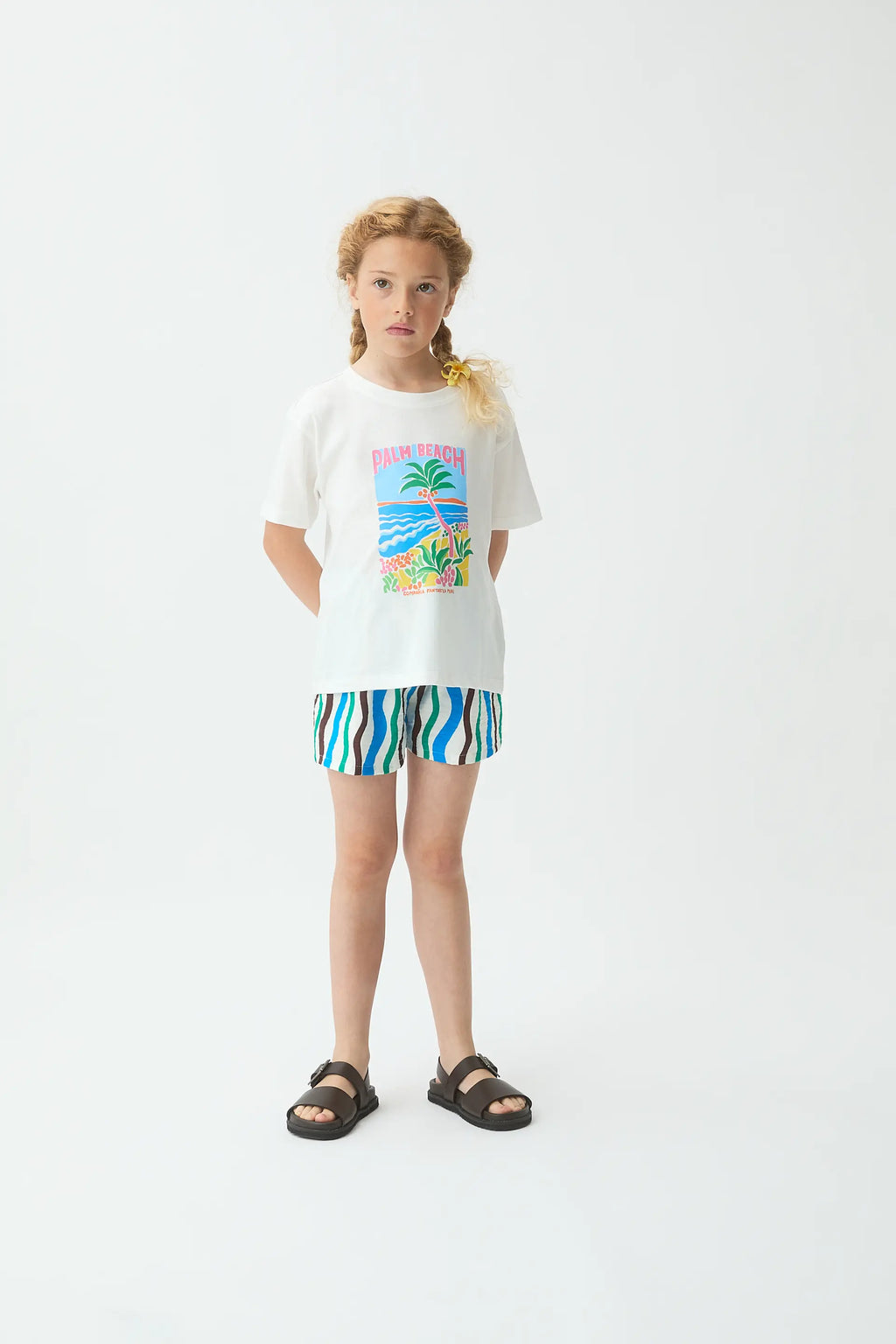 Camiseta de ni?a 100% algod¨®n con estampado Palm Beach