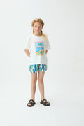 Camiseta de ni?a 100% algod¨®n con estampado Palm Beach