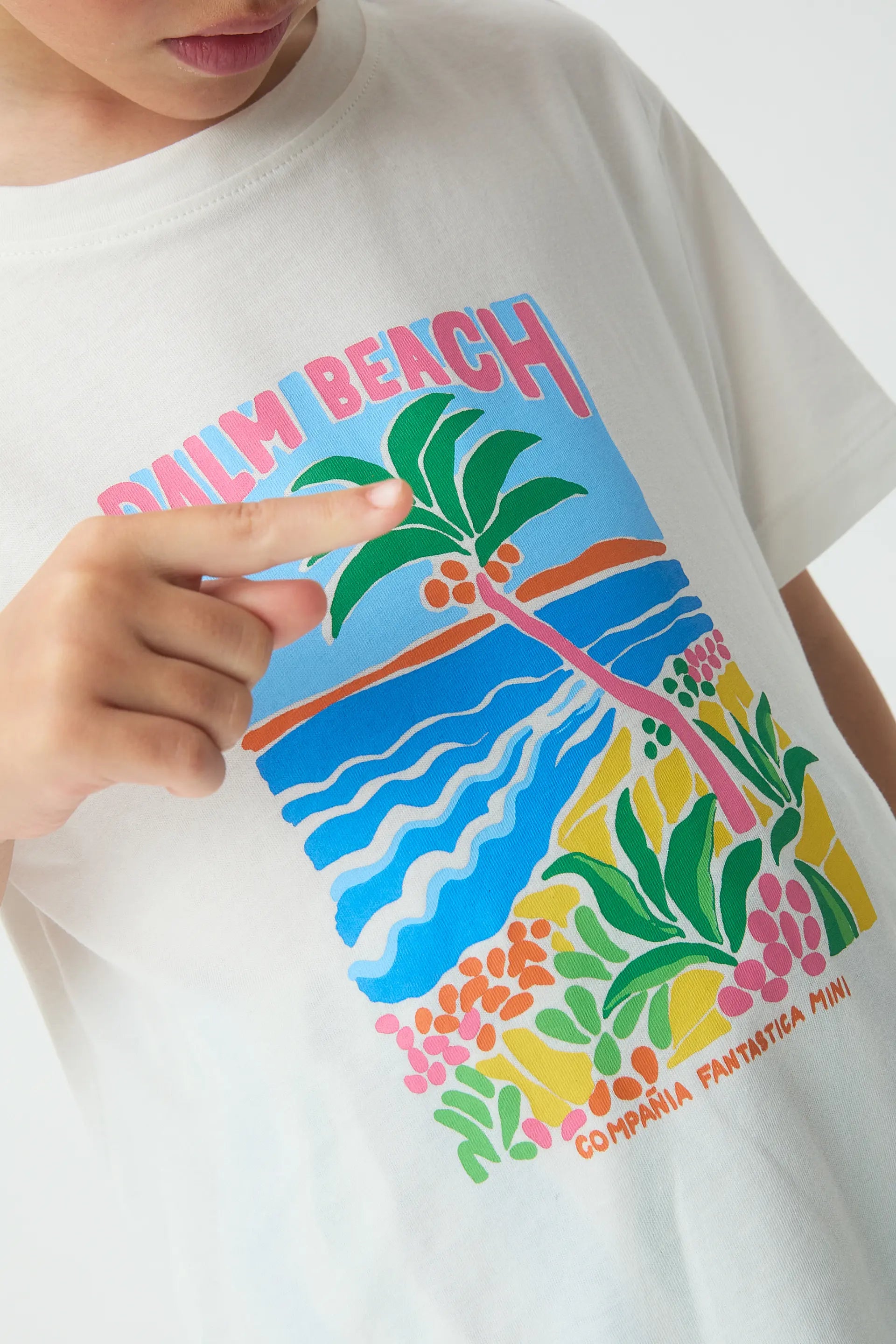 Camiseta de ni?a 100% algod¨®n con estampado Palm Beach