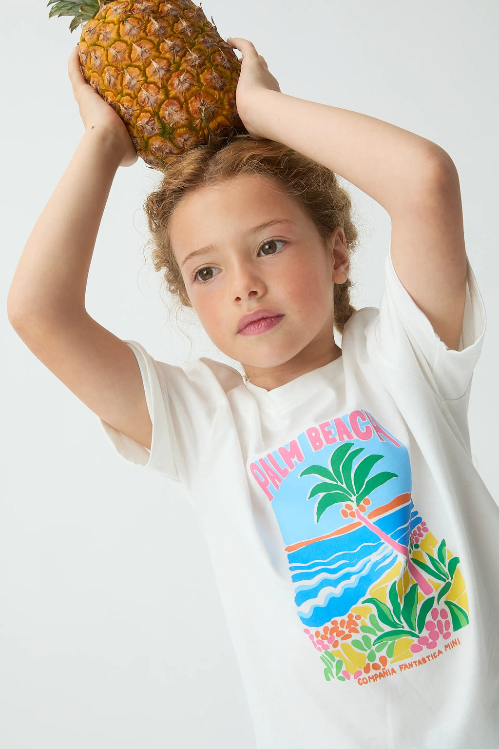 Camiseta de ni?a 100% algod¨®n con estampado Palm Beach
