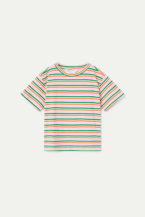 Camiseta de ni?a 100% algod¨®n con estampado rayas especial multicolor