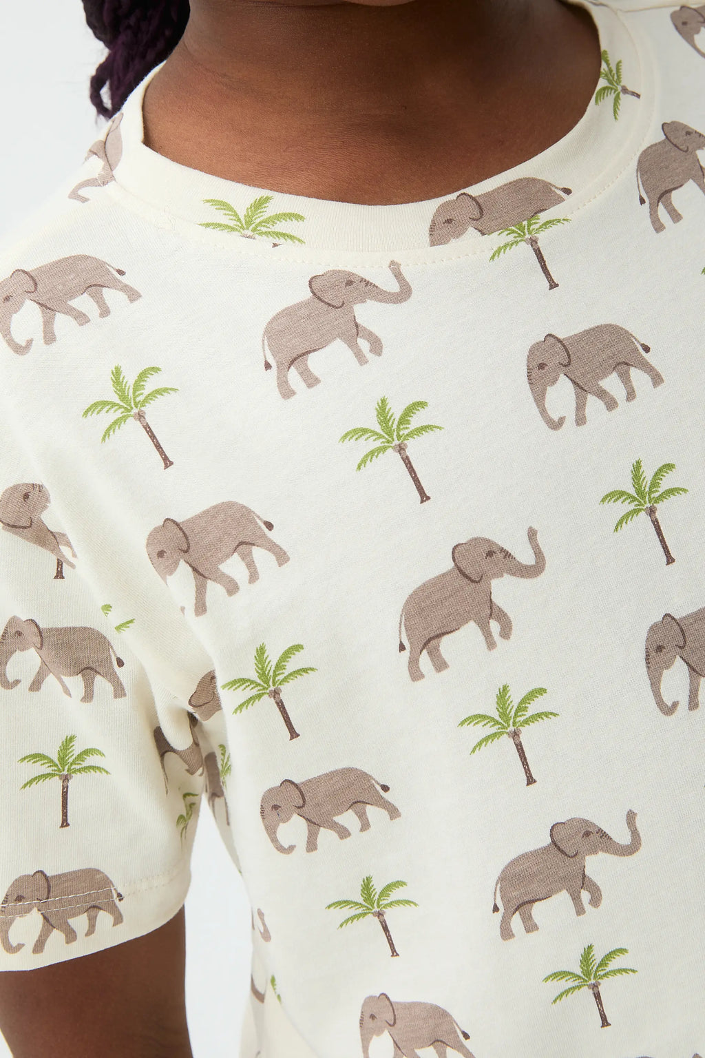 Camiseta de ni?a 100% algod¨®n con estampado Elefante