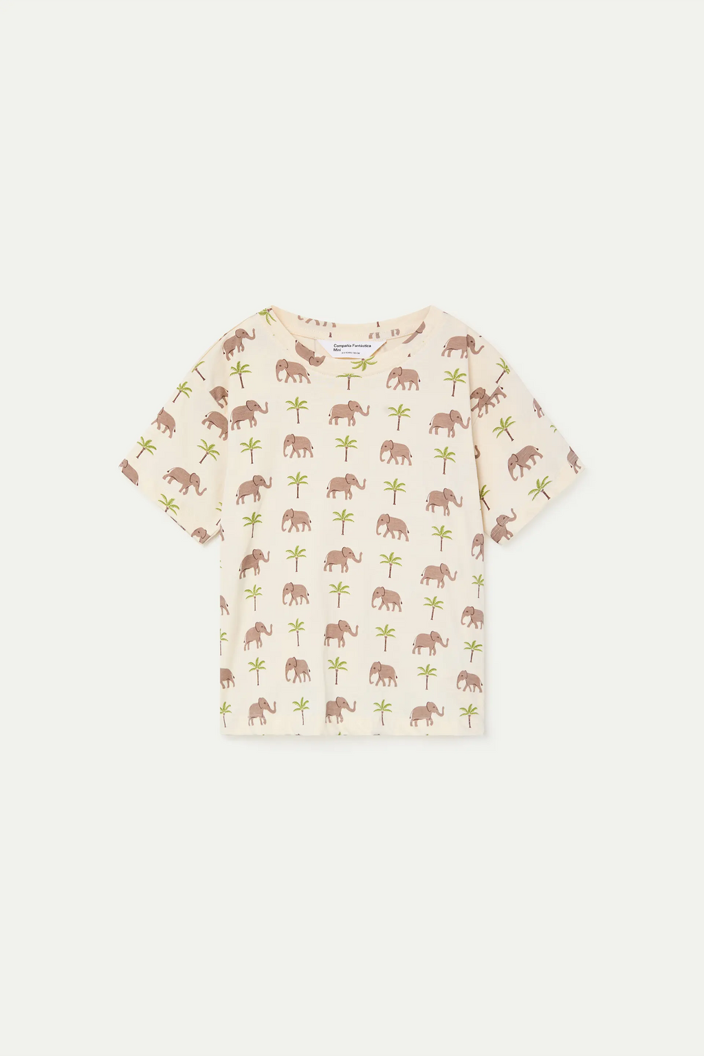 Camiseta de ni?a 100% algod¨®n con estampado Elefante