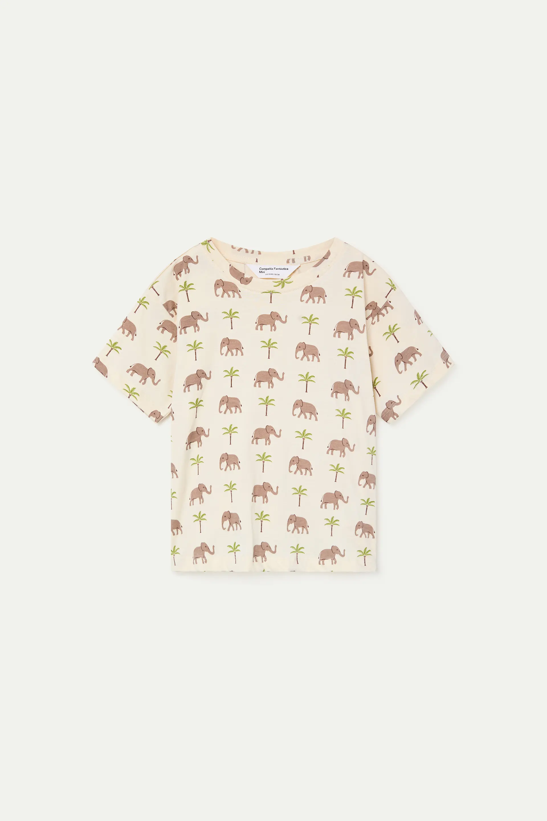 Camiseta de ni?a 100% algod¨®n con estampado Elefante
