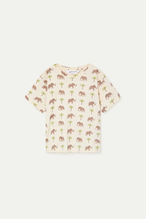 Camiseta de ni?a 100% algod¨®n con estampado Elefante