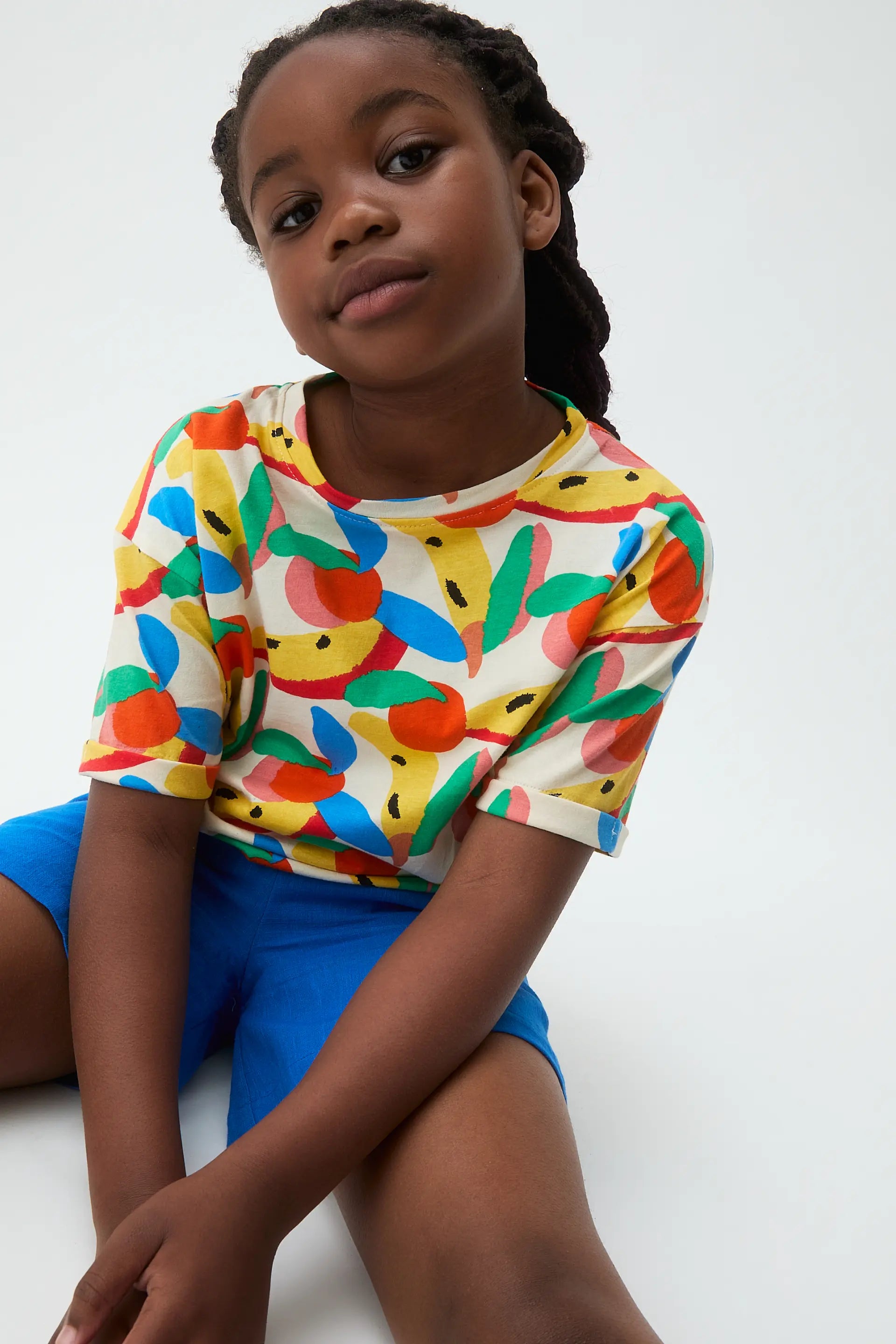 Camiseta de ni?a 100% algod¨®n con estampado Tutti Frutti