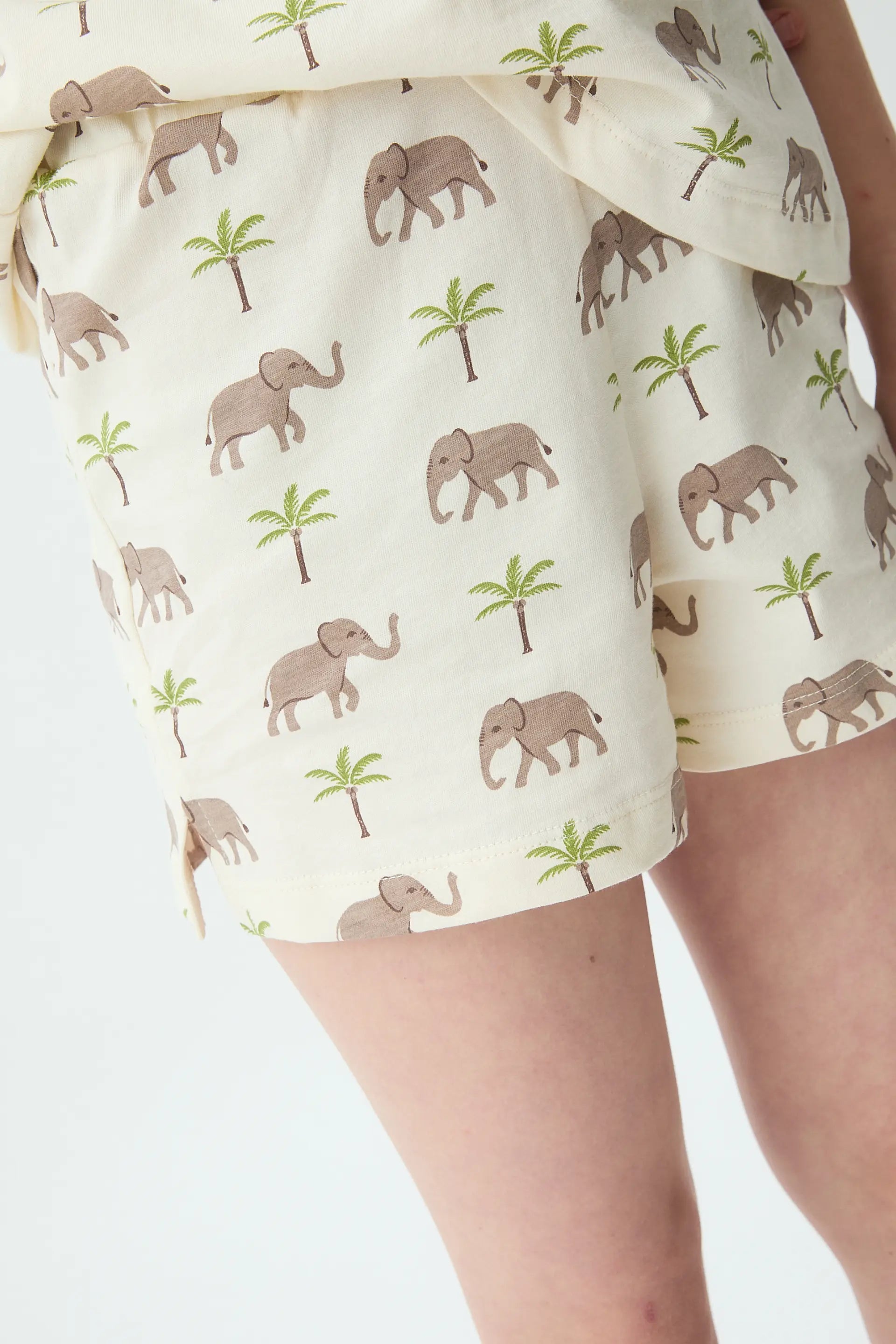 Shorts de niña 100% algodón con estampado Elefante