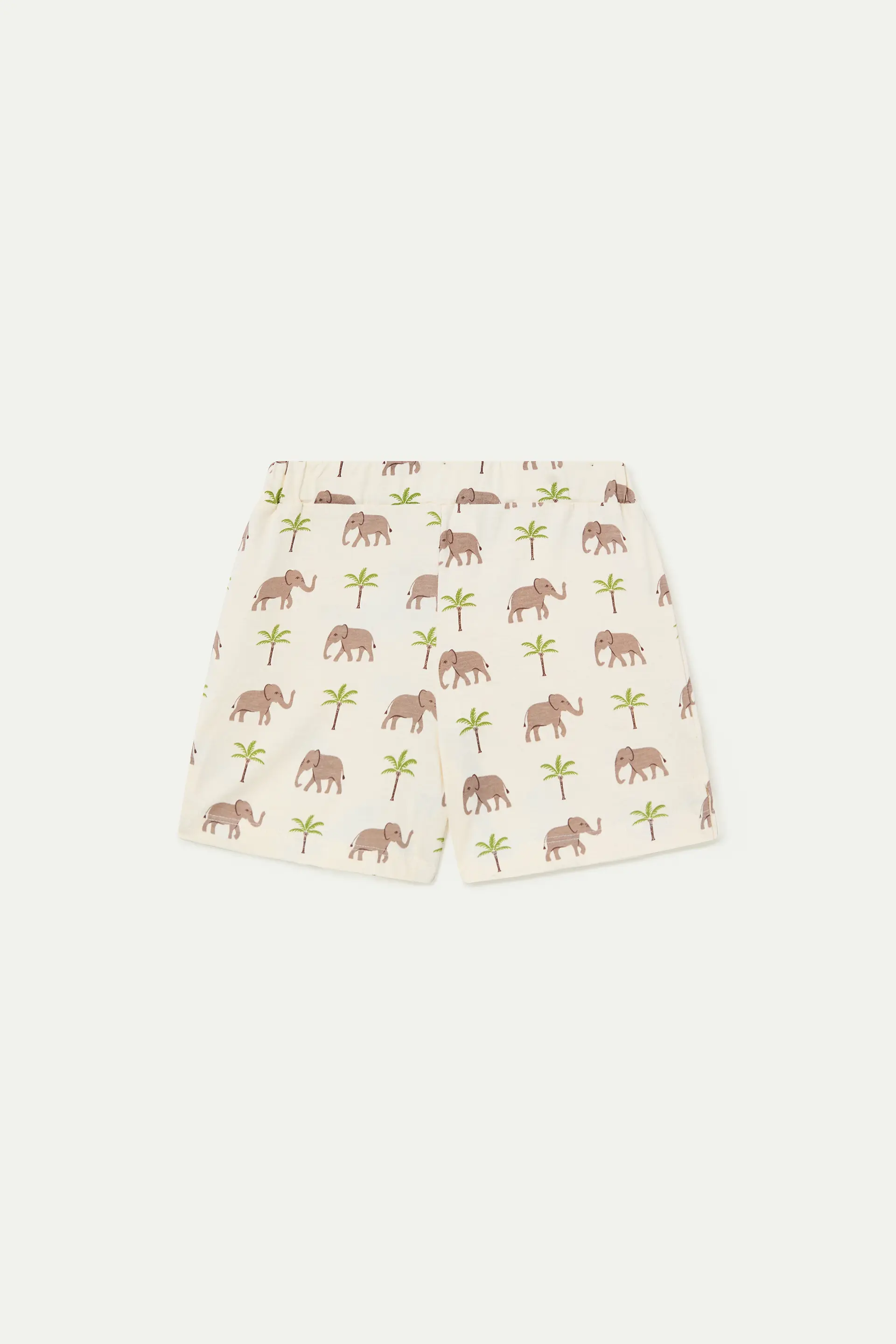 Shorts de niña 100% algodón con estampado Elefante