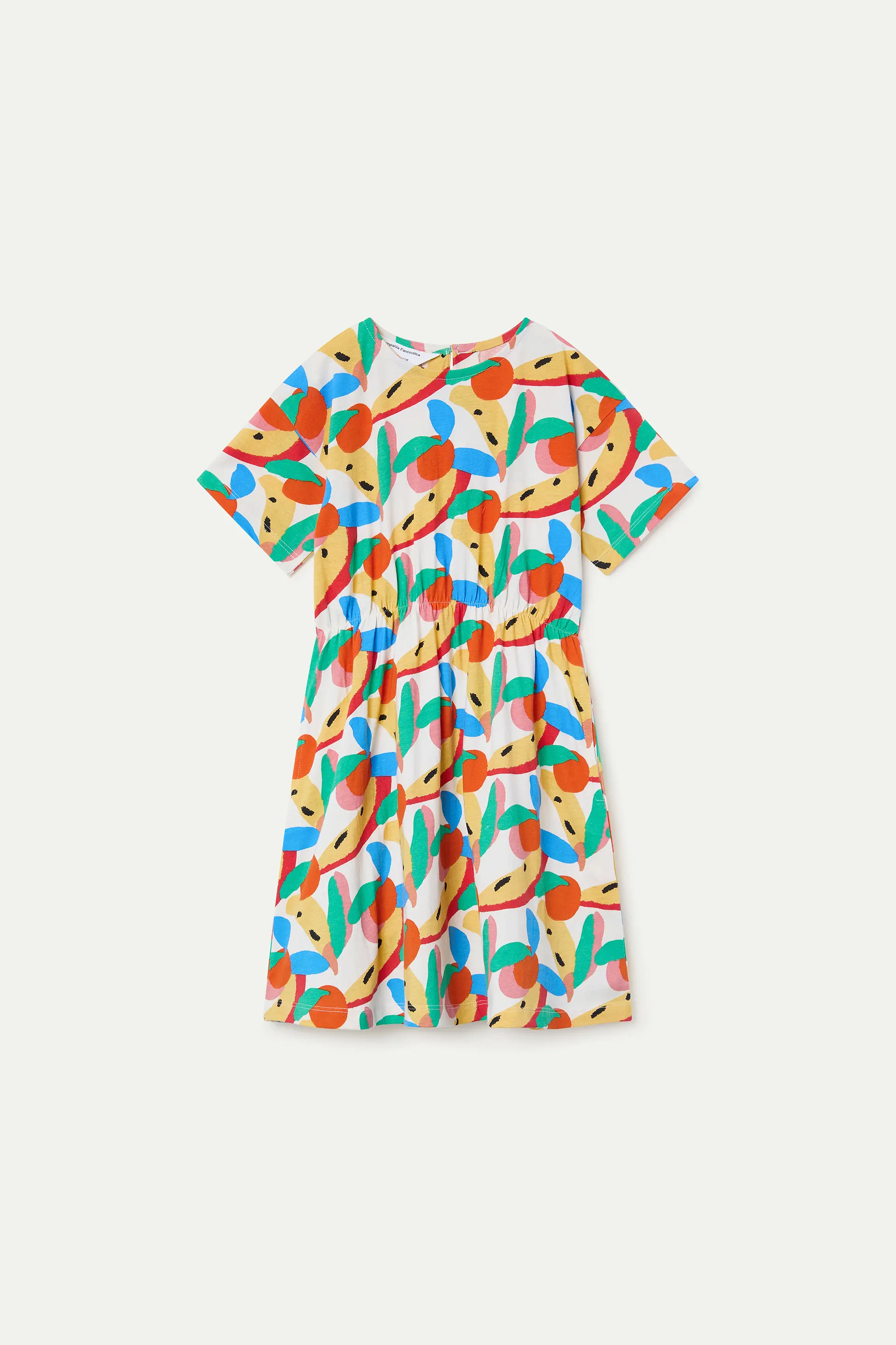 Vestido corto de ni?a 100% algod¨®n con estampado de Tutti Frutti
