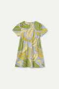 Vestido corto de ni?a 100% algod¨®n con estampado Guineo