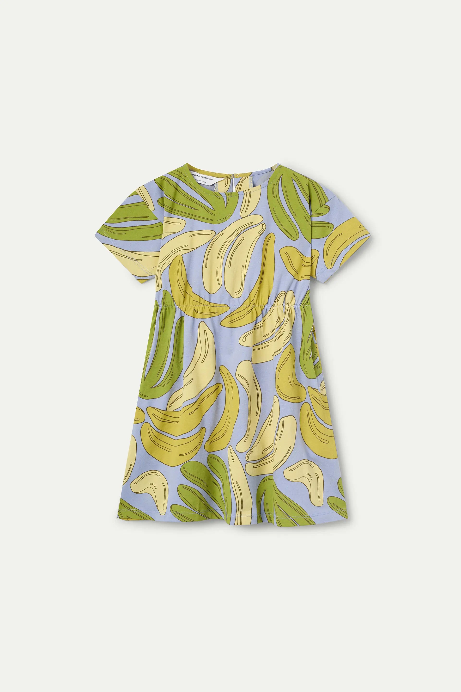 Vestido corto de ni?a 100% algod¨®n con estampado Guineo