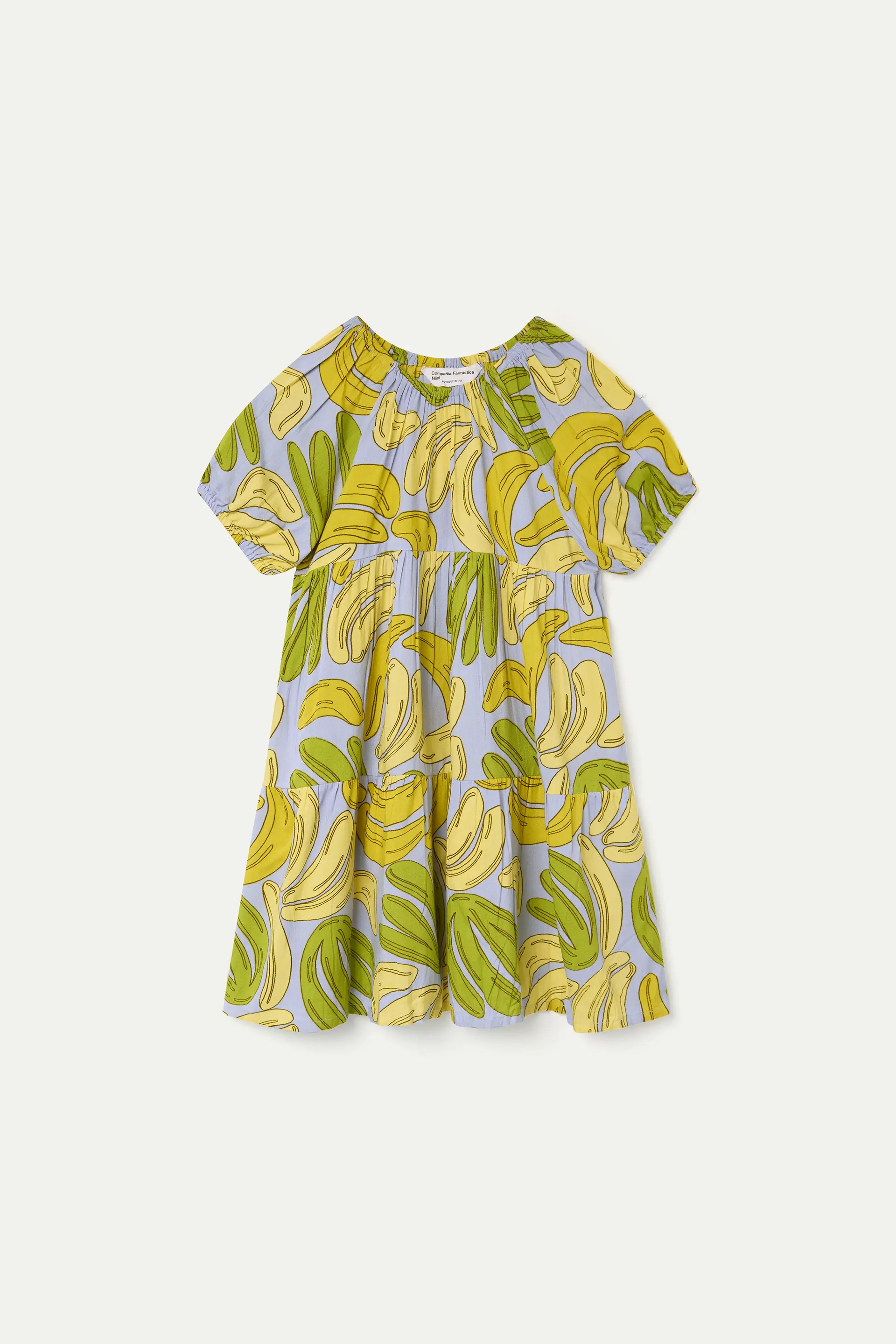 Vestido corto de ni?a con estampado Guineo