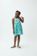 Vestido corto de ni?a 100% algod¨®n con estampado Cocotero Small