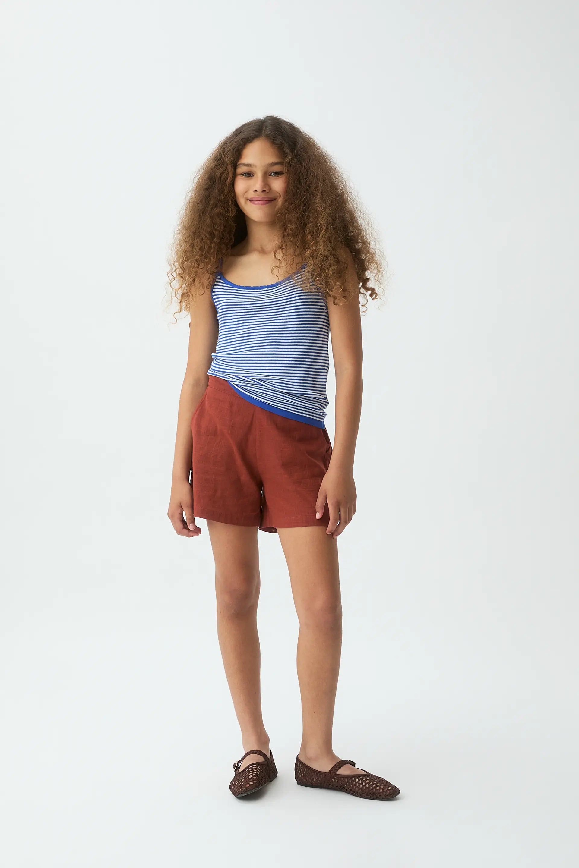 Shorts de niña 100% algodón marrón